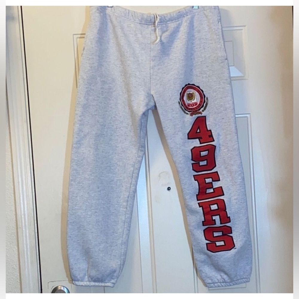 RARE VTG,90s Nutmeg NFL San Francisco 49ers Gray Sweatpants Men’s L USA Made